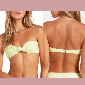 NWT Billabong [ XL ] Tanline Lulu Bandeau‎ Bikini Top in Shadow Lime